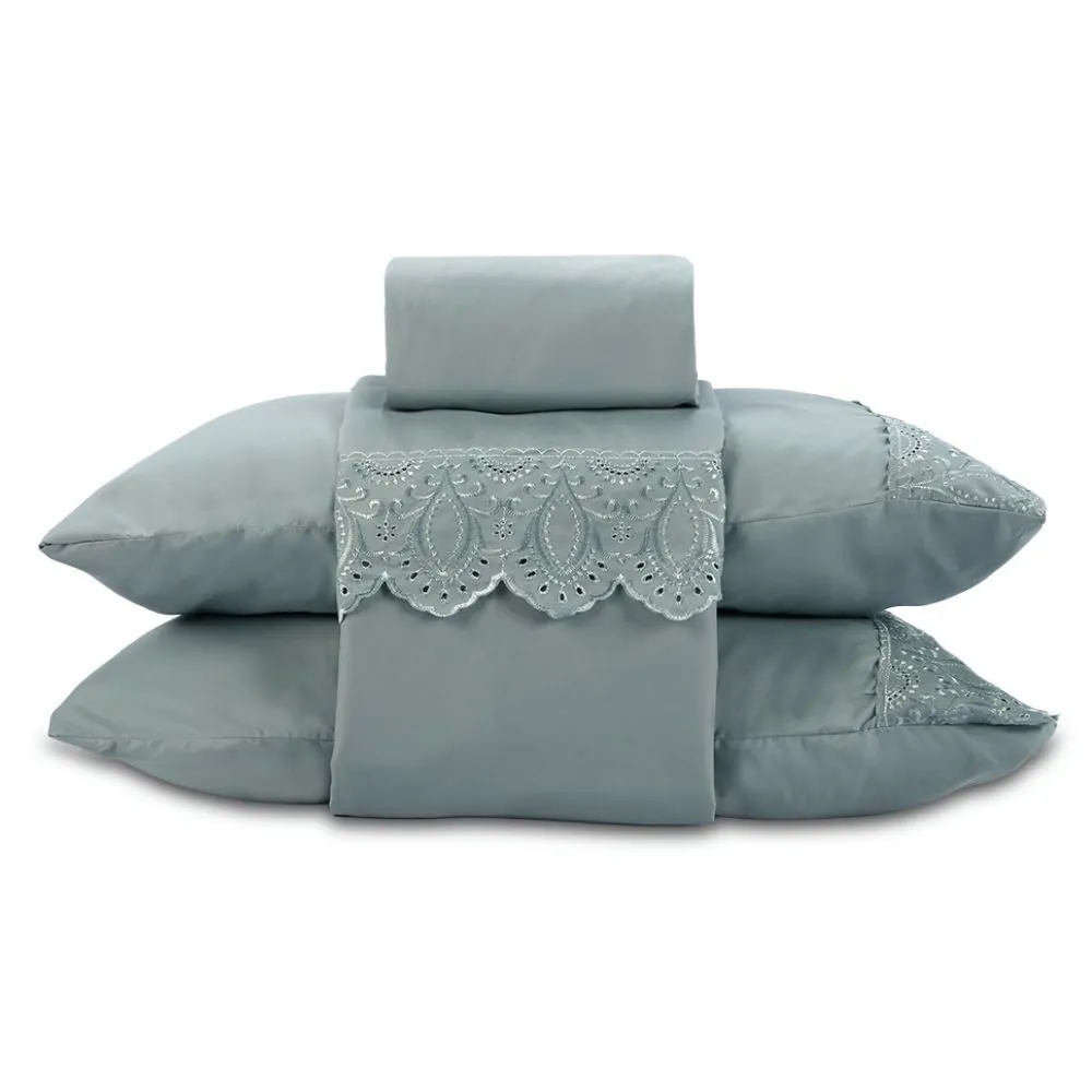 Jogo de Cama Queen Imperial com Renda 4 pçs - Verde