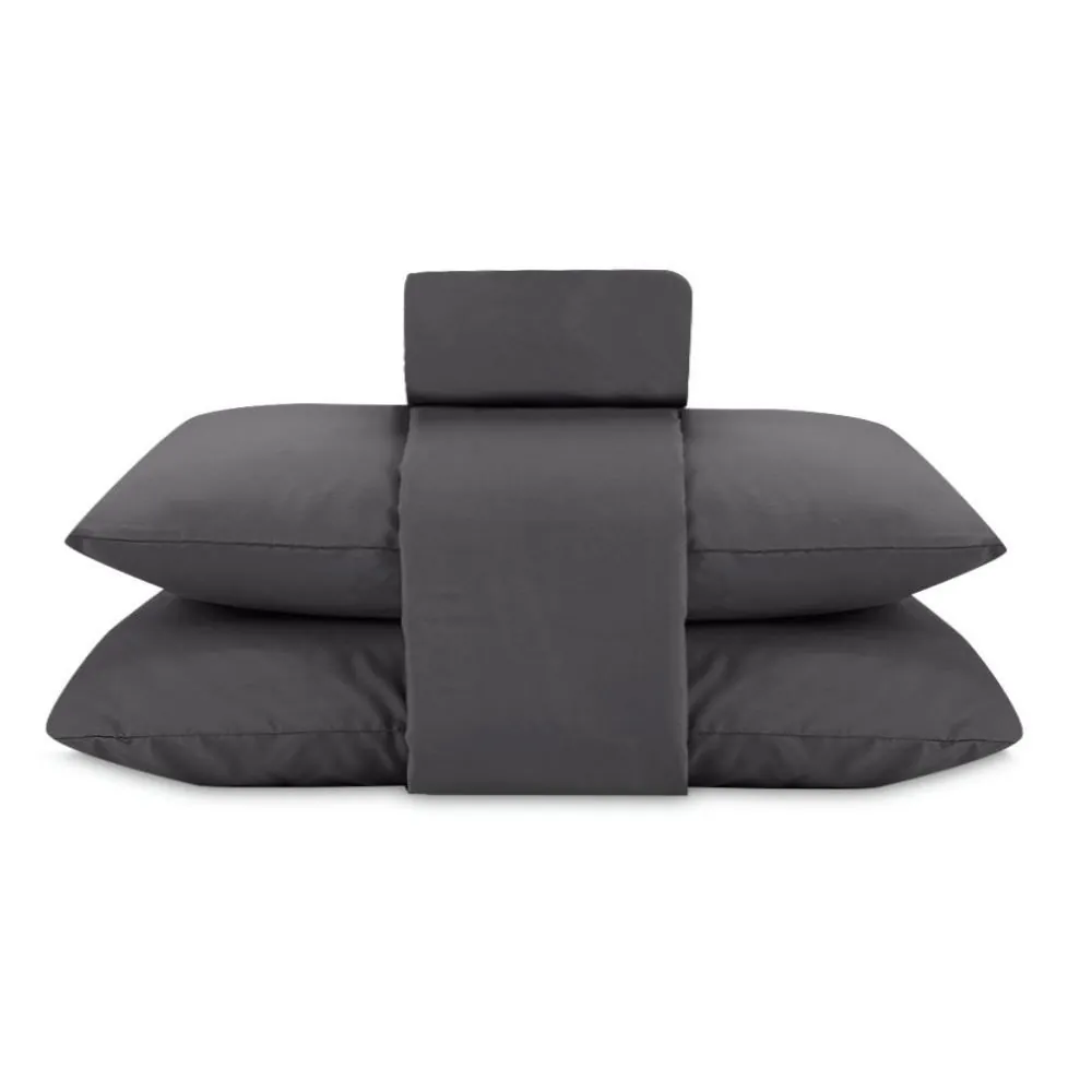 Jogo de Cama Queen Elegance Liso 4 Peças - Chumbo