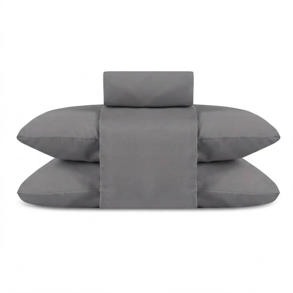 Jogo de Cama Queen Elegance Liso 4 Peças - Cinza Escuro