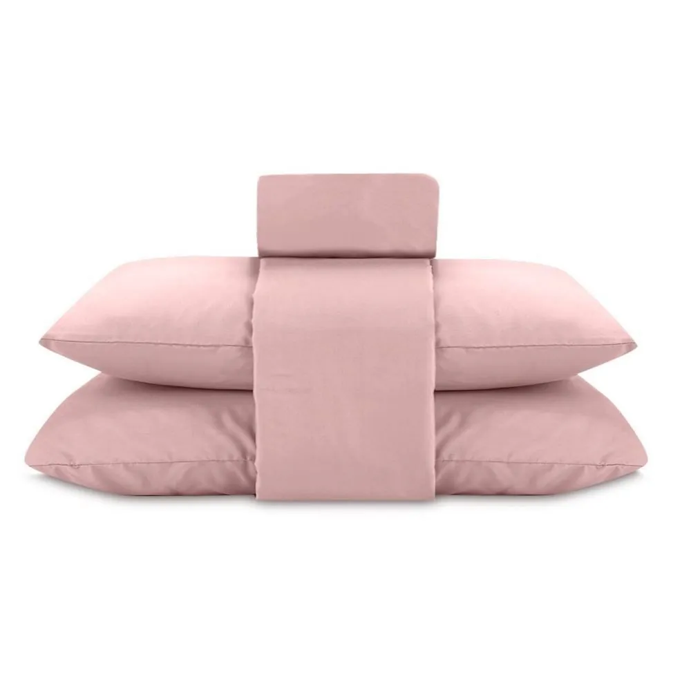 Jogo de Cama Queen Elegance Liso 4 Peças - Rosa