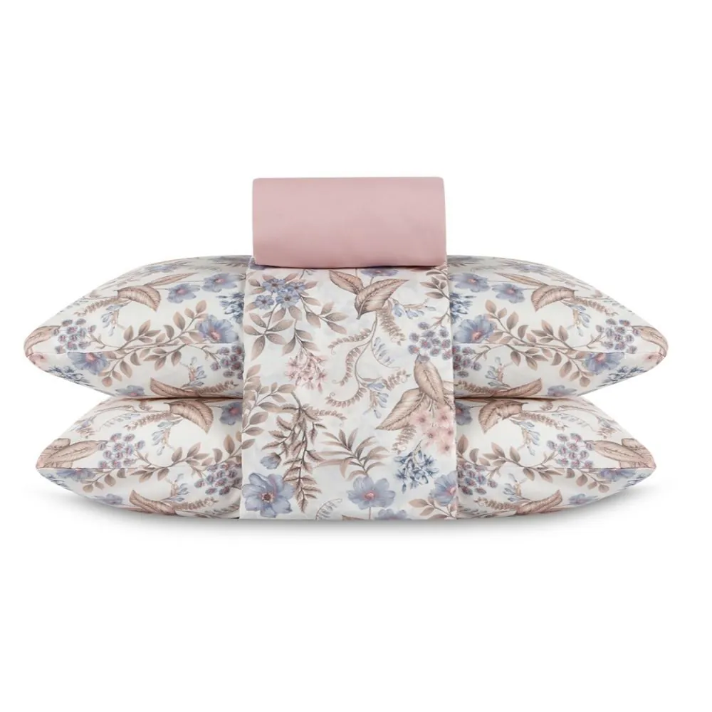 Jogo de Cama Queen Elegance 4 pçs - Giardino Bloom Rosa