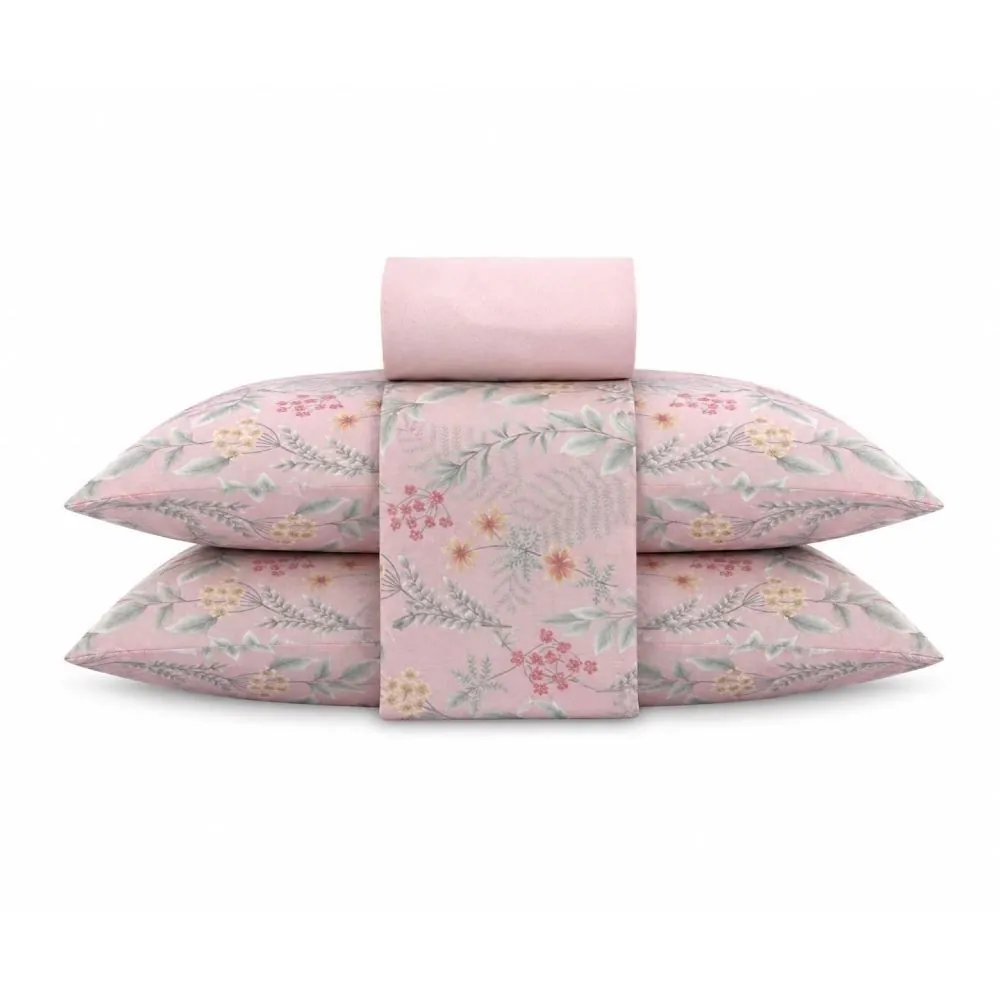 Jogo de Cama Queen Napoli 4 pçs - Iris Flowers Rose