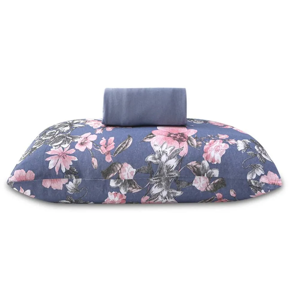 Jogo de Cama Solteiro Malha Paris 2 pçs - Alicia Azul Jeans