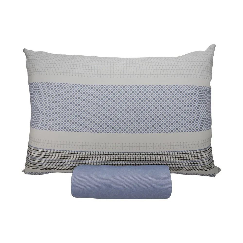 Jogo de Cama Solteiro Malha Paris 2 pçs - Contemporâneo Azul Jeans