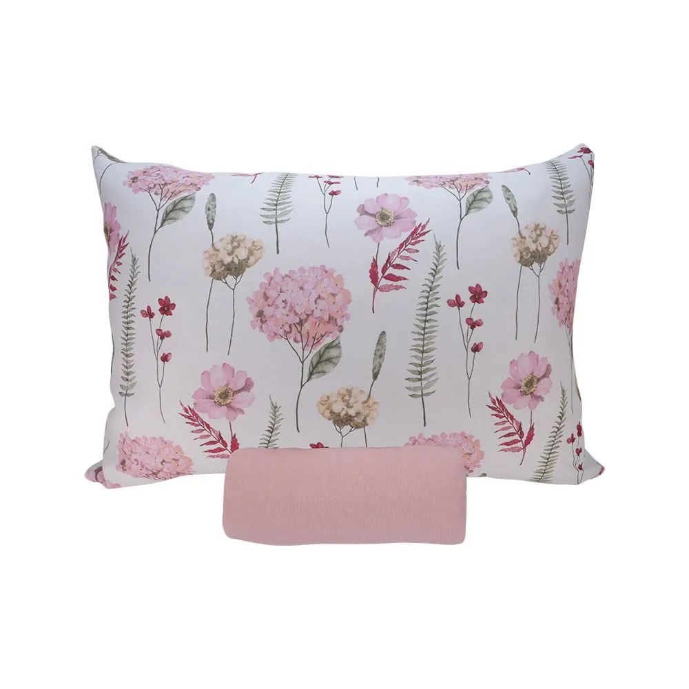 Jogo de Cama Solteiro Malha Paris 2 pçs - Jardim Rosa Suave