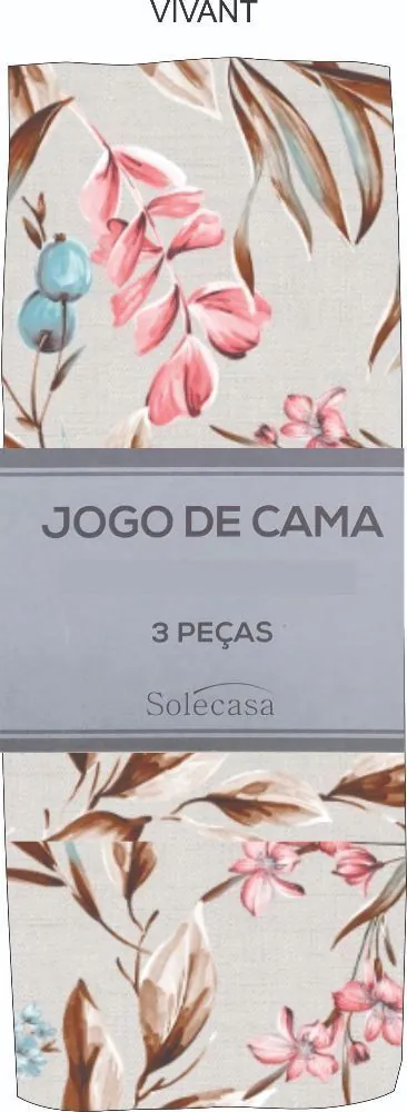 Jogo de Cama Solteiro Malha 100% Algodão Solecasa 2 pçs - Vivant Goiaba