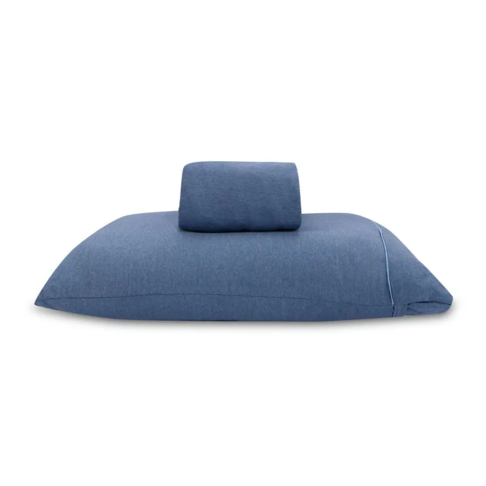 Jogo de Cama Solteiro 2 Peças Mescla Milano - Azul Lua
