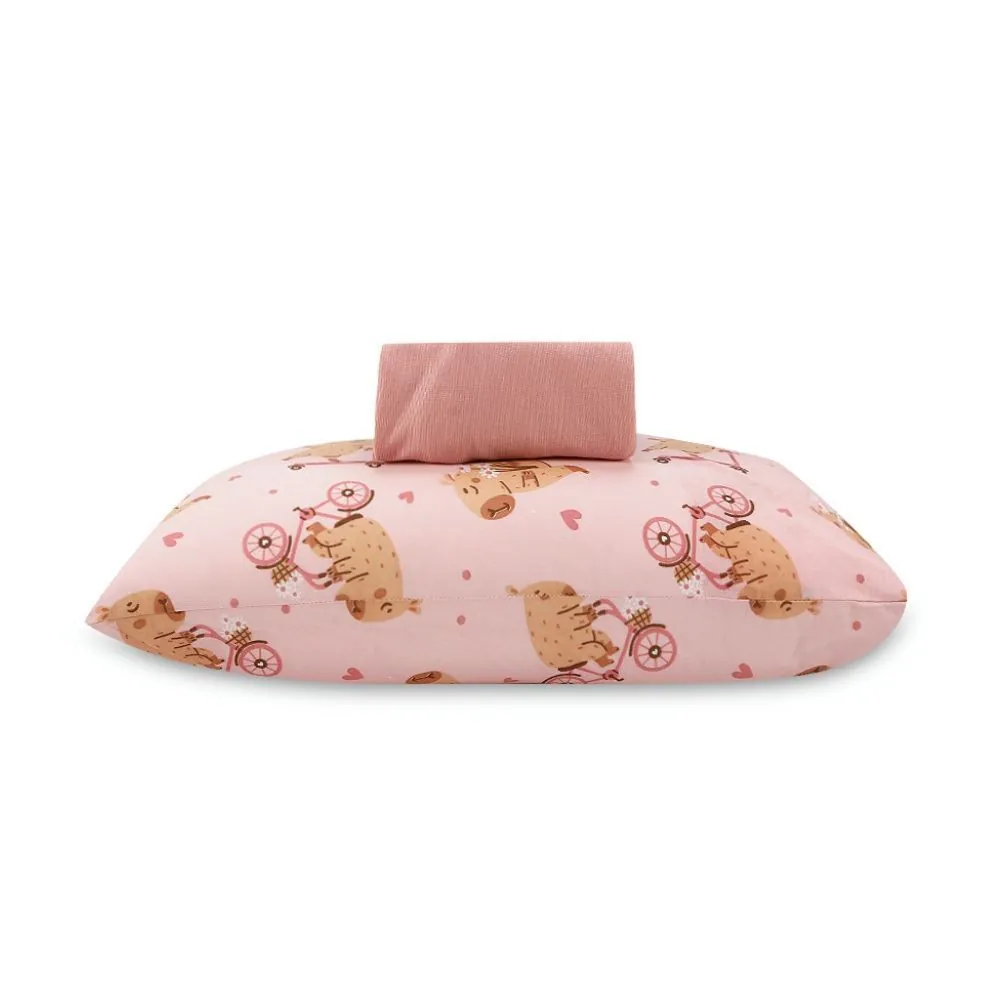 Jogo de Cama Solteiro Kids Malha Solecasa by Kids 2 pçs - Capivara
