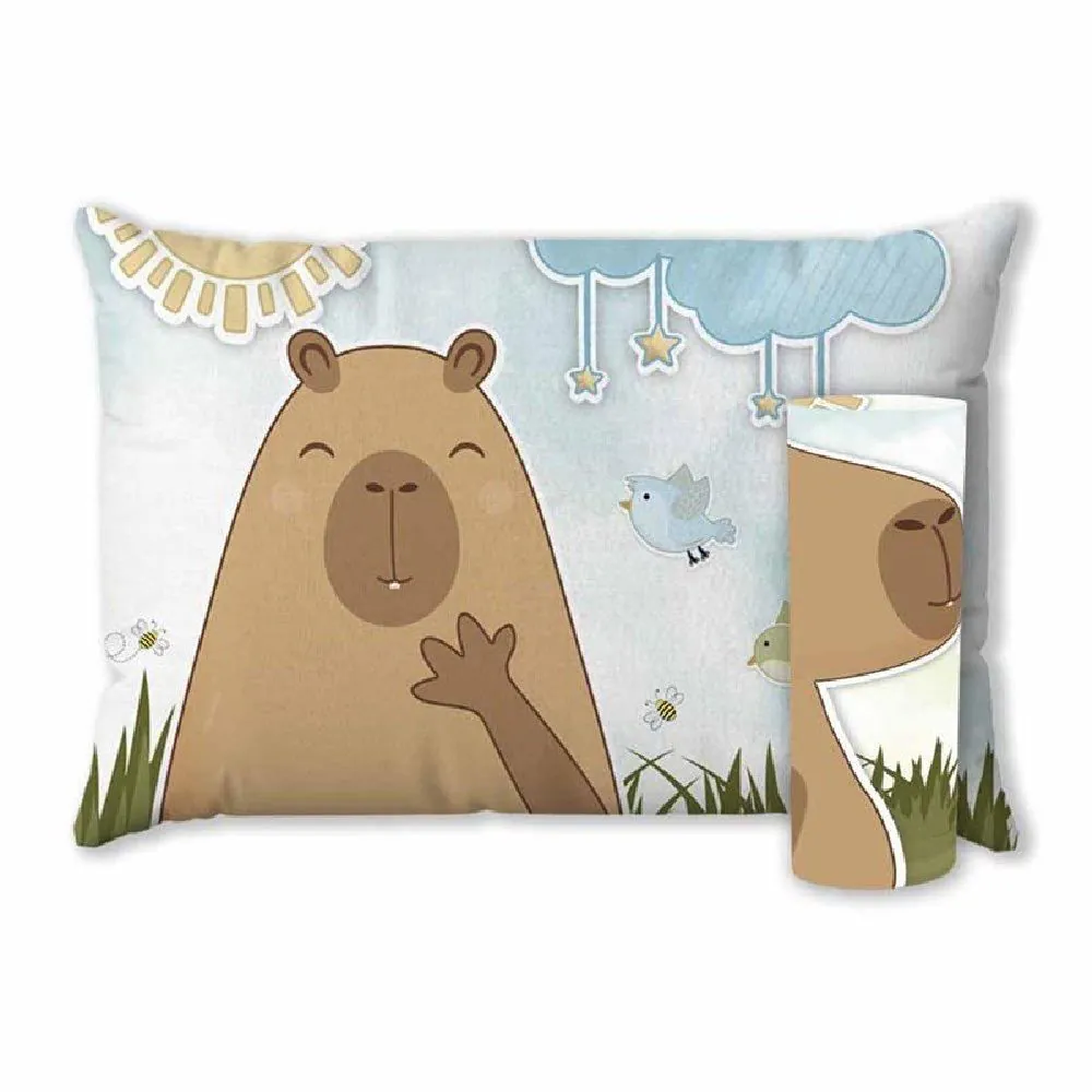 Jogo de Cama Solteiro Clube do Abraço 2 pçs - Cacau Capivara