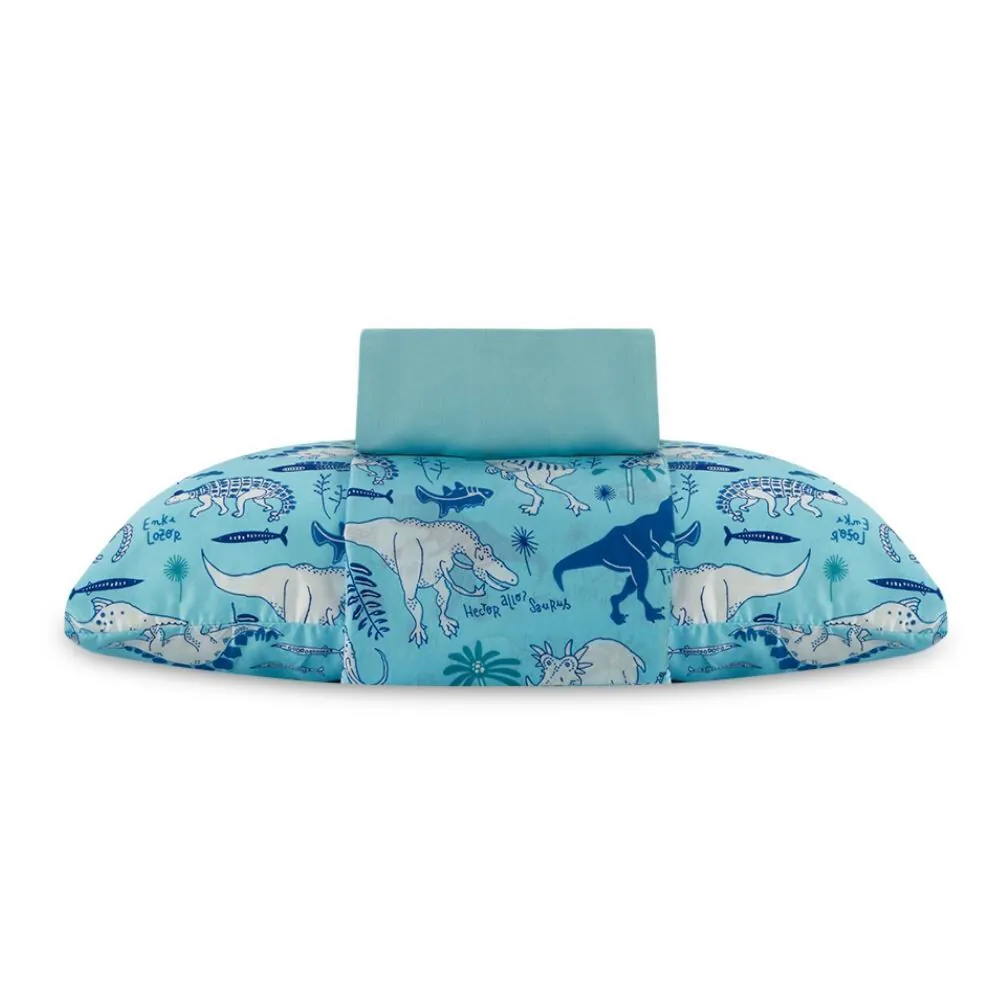Jogo de Cama Solteiro 150 Fios Kids 3 pçs - Dino Happy Turquesa