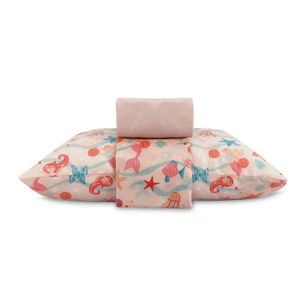 Jogo de Cama Solteiro 150 Fios Kids 3 pçs - Sereia Kids Salmão