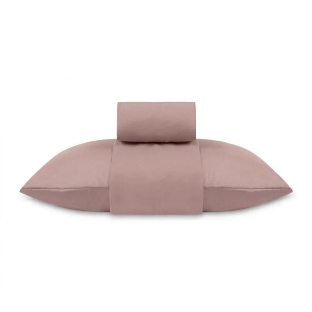 Jogo de Cama Solteiro Micro Percal Liso 3 Peças - Rosa