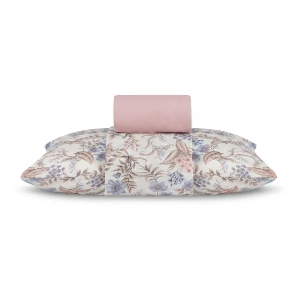 Jogo de Cama Solteiro Micropercal 3 pçs - Giardino Bloom Rosa
