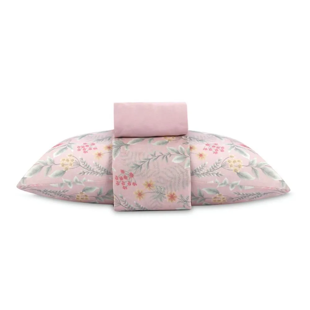 Jogo de Cama Solteiro Napoli 3 Peças - Iris Flowers Rose