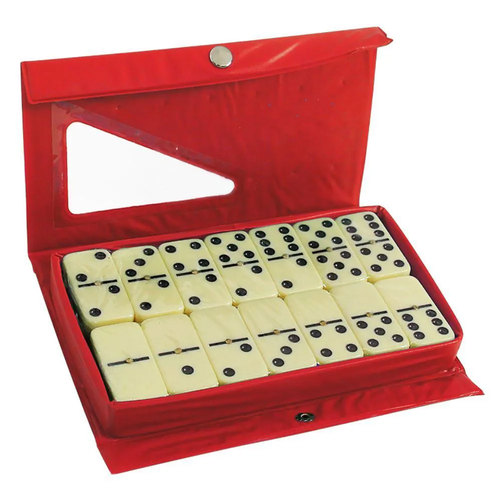 Jogo de Dominó com Estojo Vermelho 28 Peças Western - DO-06
