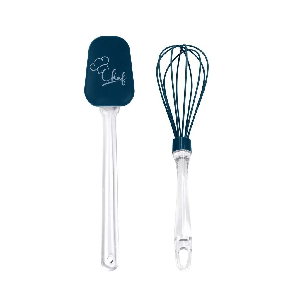 Jogo de Espátula e Fouet de Silicone Chef Azul - 2 Peças