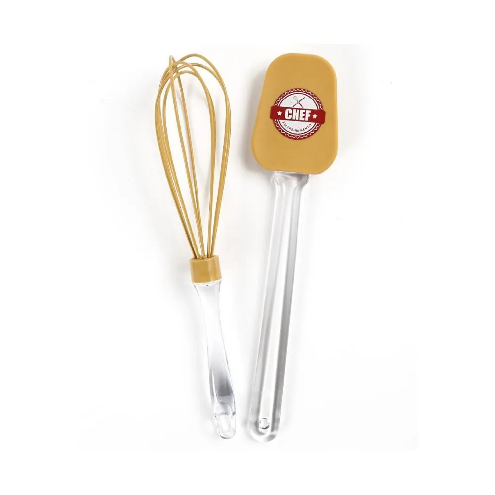 Jogo de Espátula e Fouet de Silicone Chef 2 Peças - Chef em Treinamento
