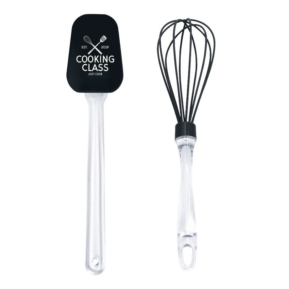 Jogo de Espátula e Fouet de Silicone Cooking Class 2 Peças - Preto