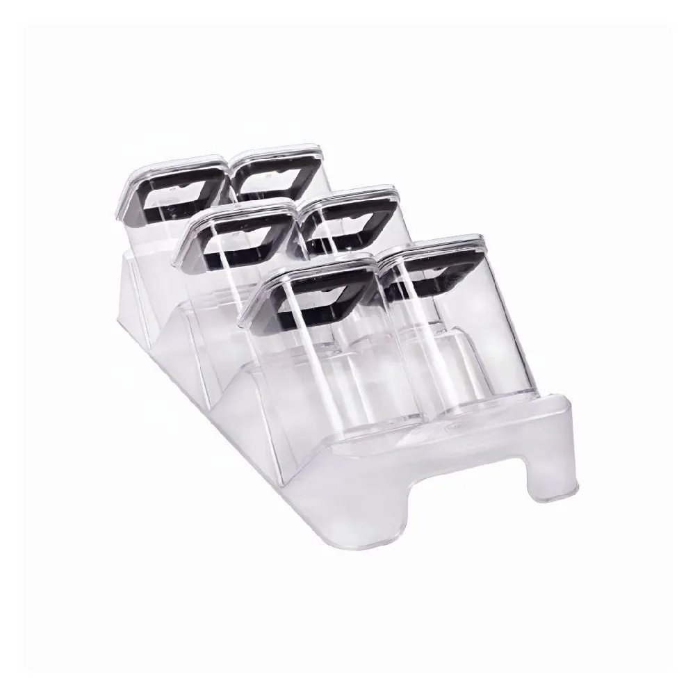 Jogo de Porta Condimentos Cristal com Suporte Plasútil - 7 Peças