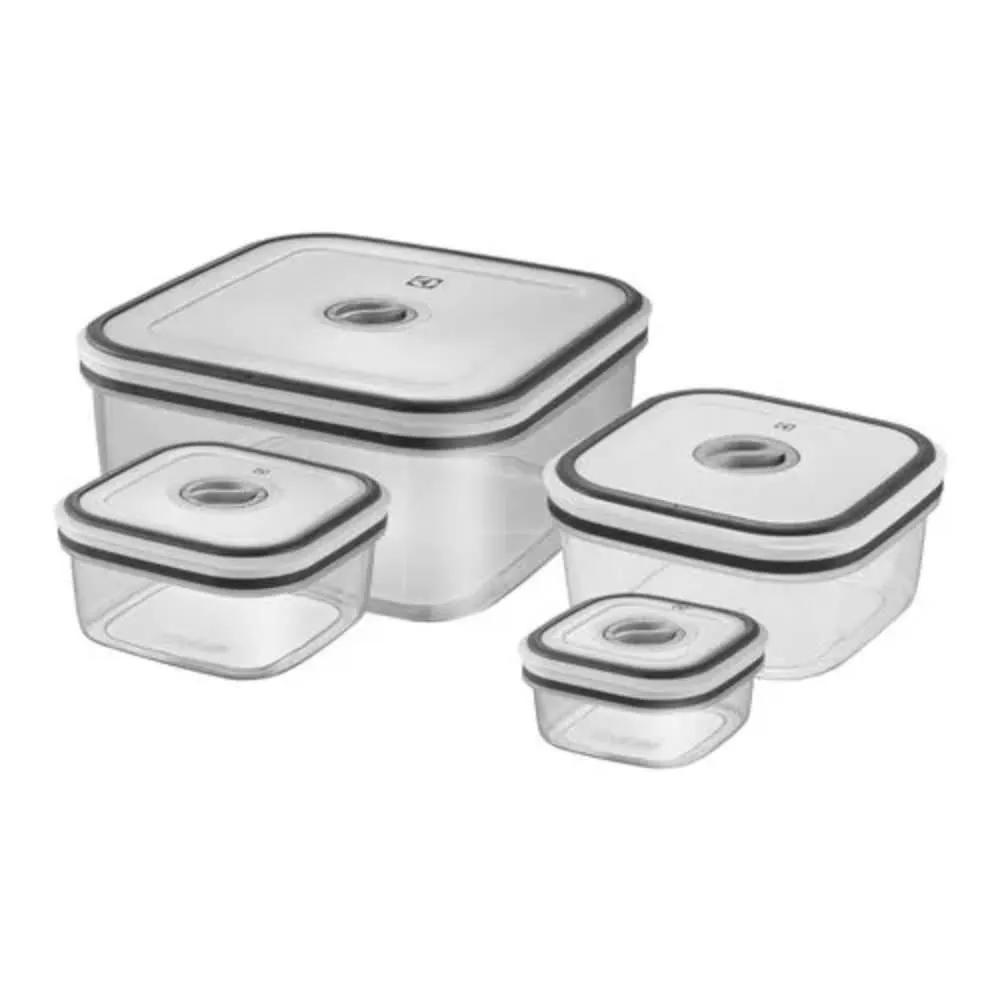 Jogo de Potes Herméticos Electrolux 4 Peças - Cinza e Branco