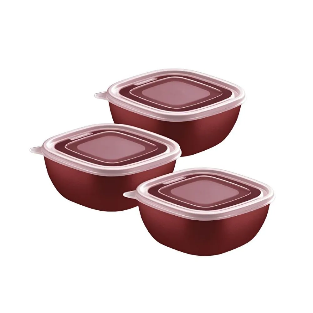 Jogo de Potes Tramontina Mixcolor 600Ml 3 Peças - Bordô