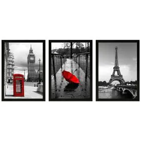 Jogo de Quadros Decorativos 28Cm 3 Peças Fx Quadros - Lua
