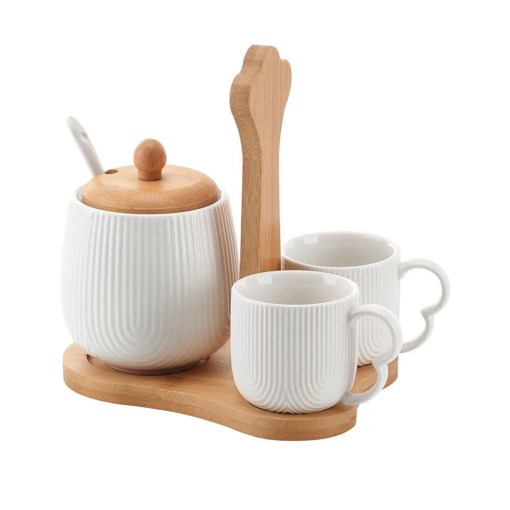 Jogo de Xícaras para Café com Açucareiro e Suporte Oasis Hauskraft - 4 Peças