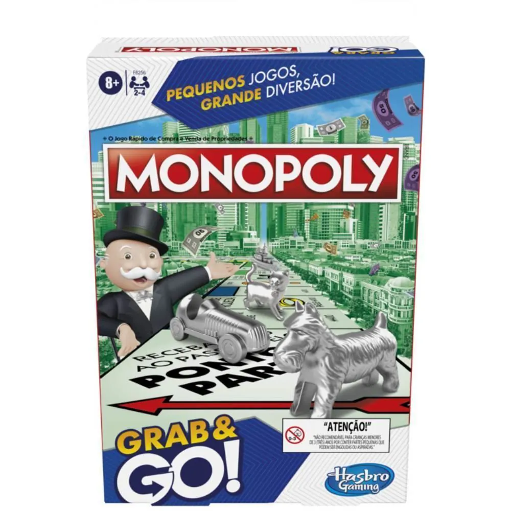Jogo Monopoly Grab e Go Hasbro - F8256