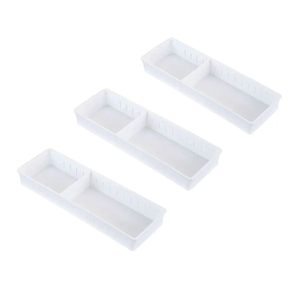 Jogo Organizadores de Gaveta com Divisórias 3 Peças Dasplast 35,9Cm - Branco