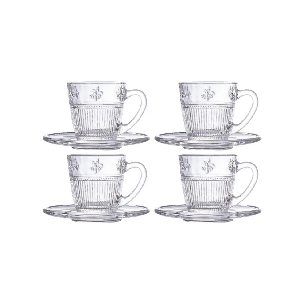 Jogo de Xicara de Café com Pires Pequenos Voadores L' Hermitage 180Ml - 8 Peças
