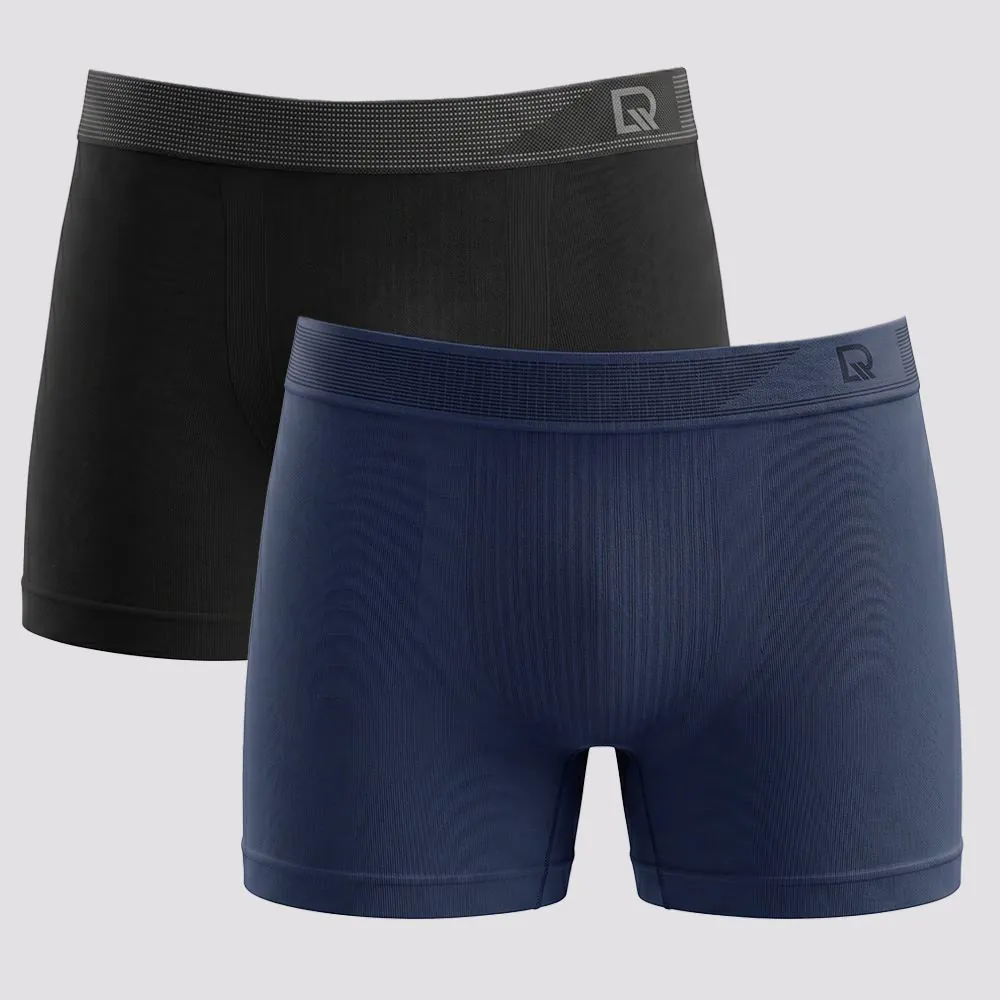 Kit 2 Cuecas Boxer em Microfibra DelRio Marinho/Preto