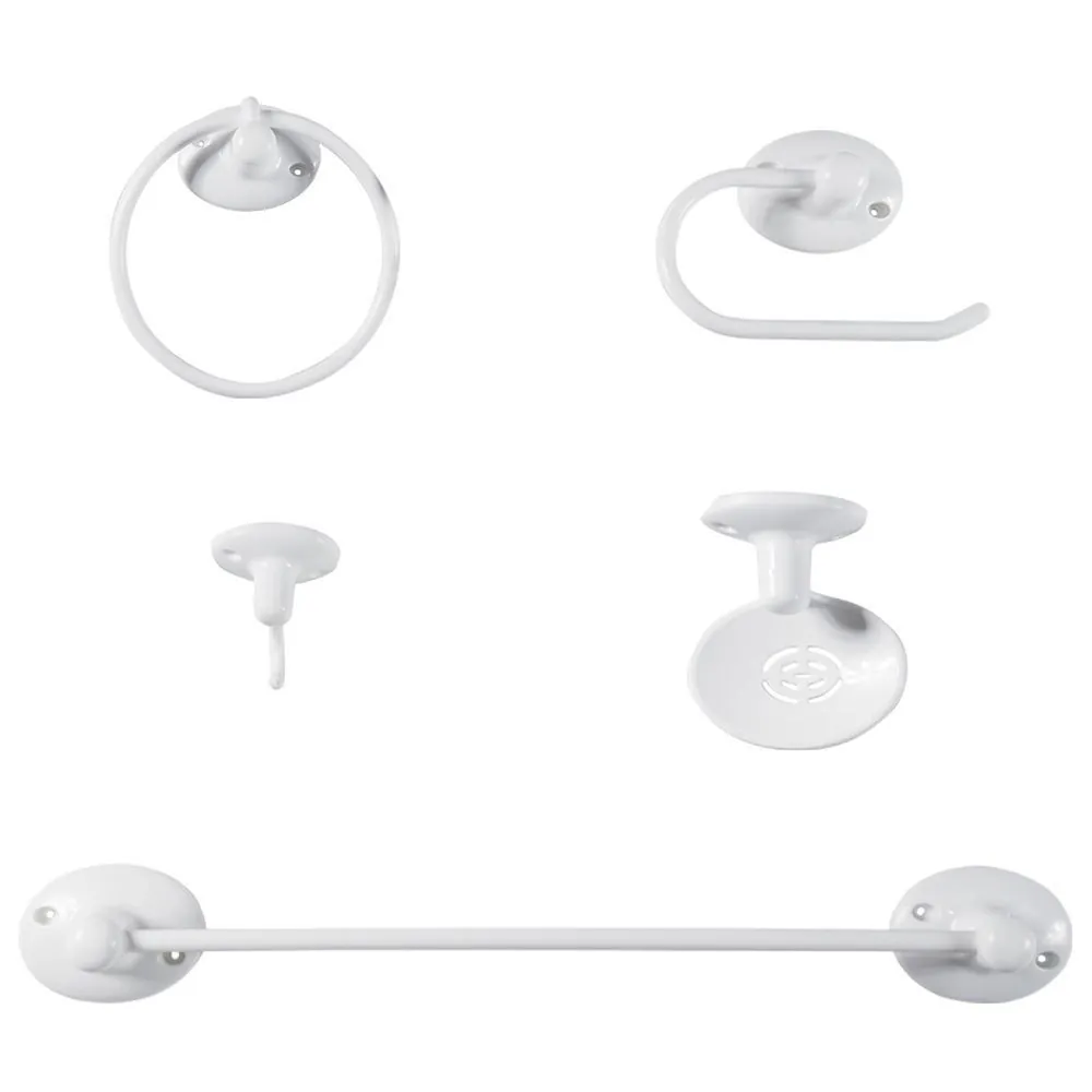 Kit Acessórios 5 Peças para Banheiro Soft Metasul - Branco
