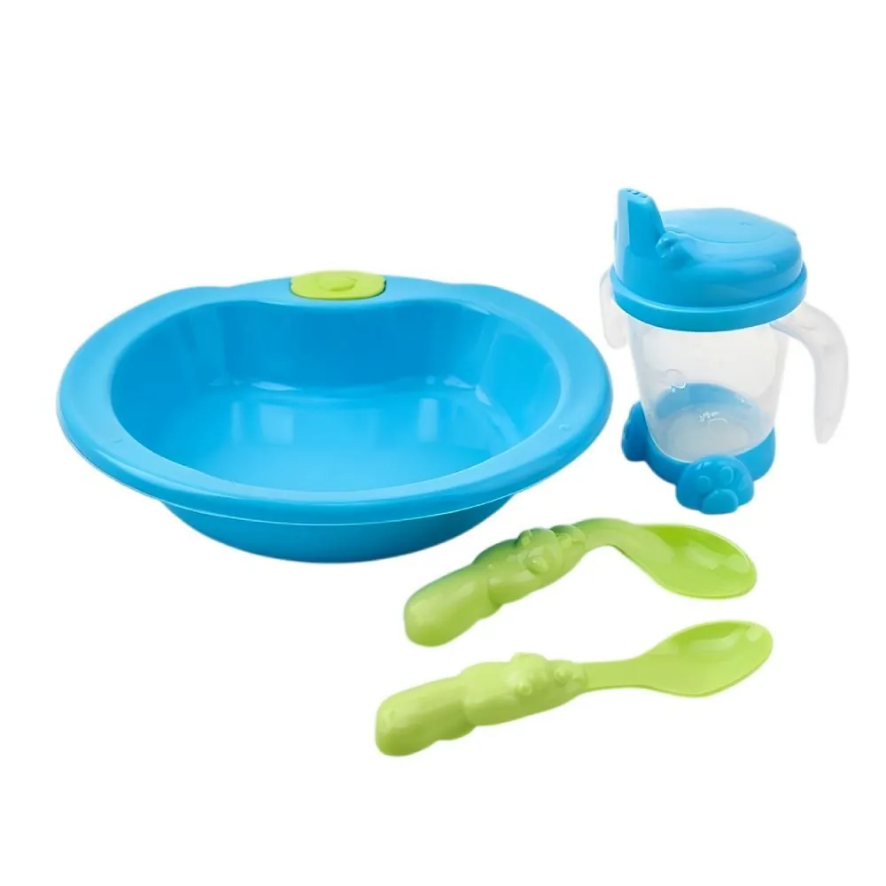 Kit Alimentação 4 Peças Baby - Azul e Verde