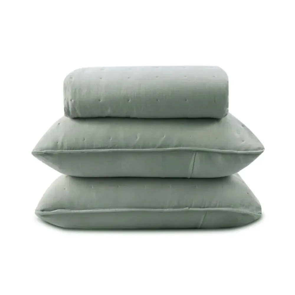 Kit Colcha Casal 100% Poliéster Elegance 3 pçs - Verde