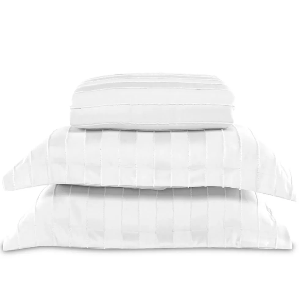 Kit Colcha Casal 100% Poliéster Lisa Premier 3 pçs - Branco
