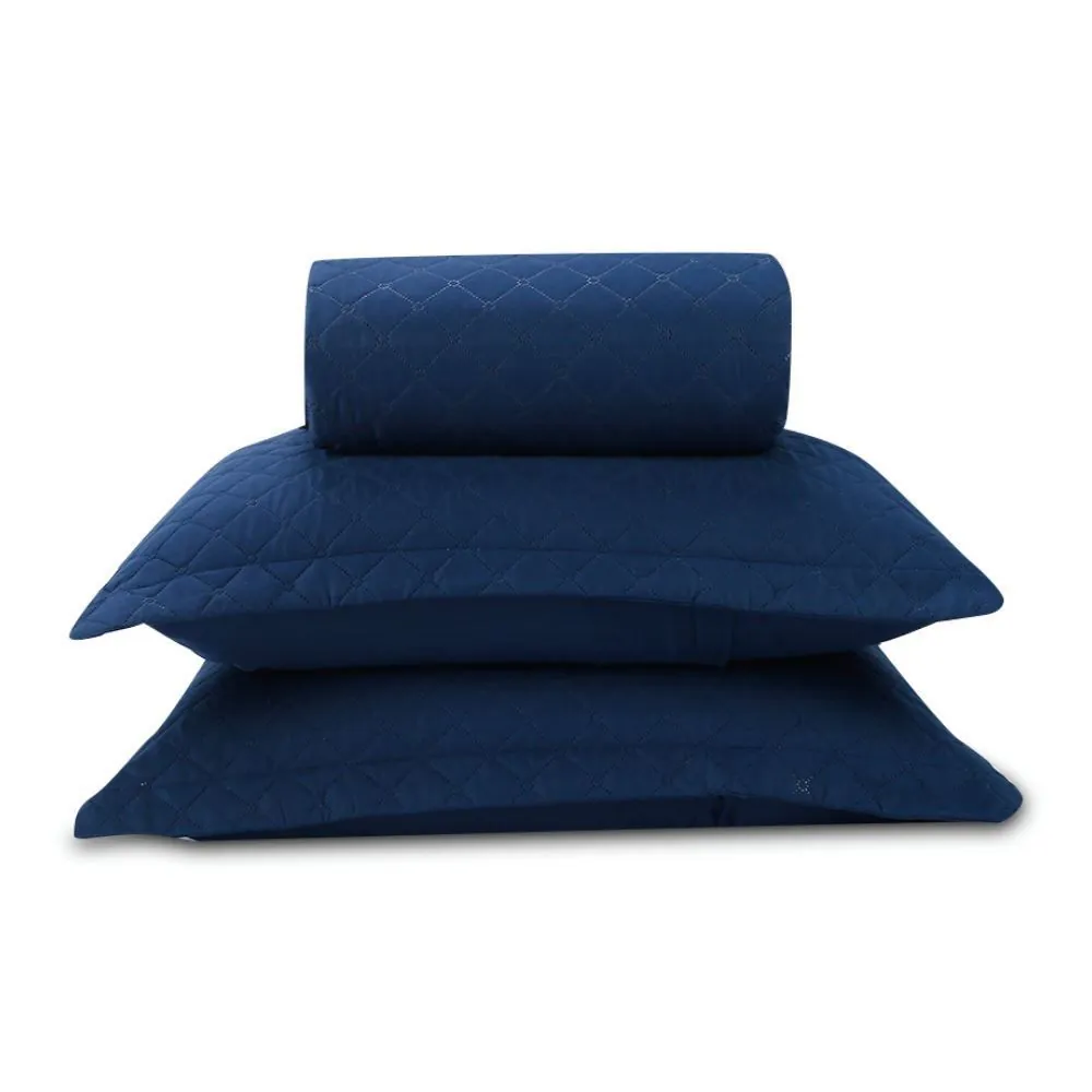 Kit Colcha Casal Lisa Versalhes/Napoli - Midnight Blue