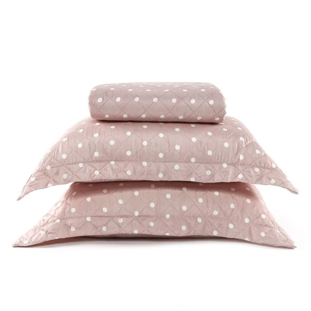 Kit Colcha Casal Poá Versalhes/Napoli 3 pçs - Rosa Pálido