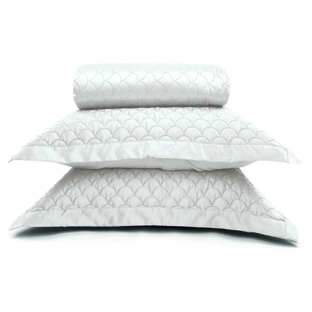 Kit Colcha King 100% Poliéster 3 pçs - Branco