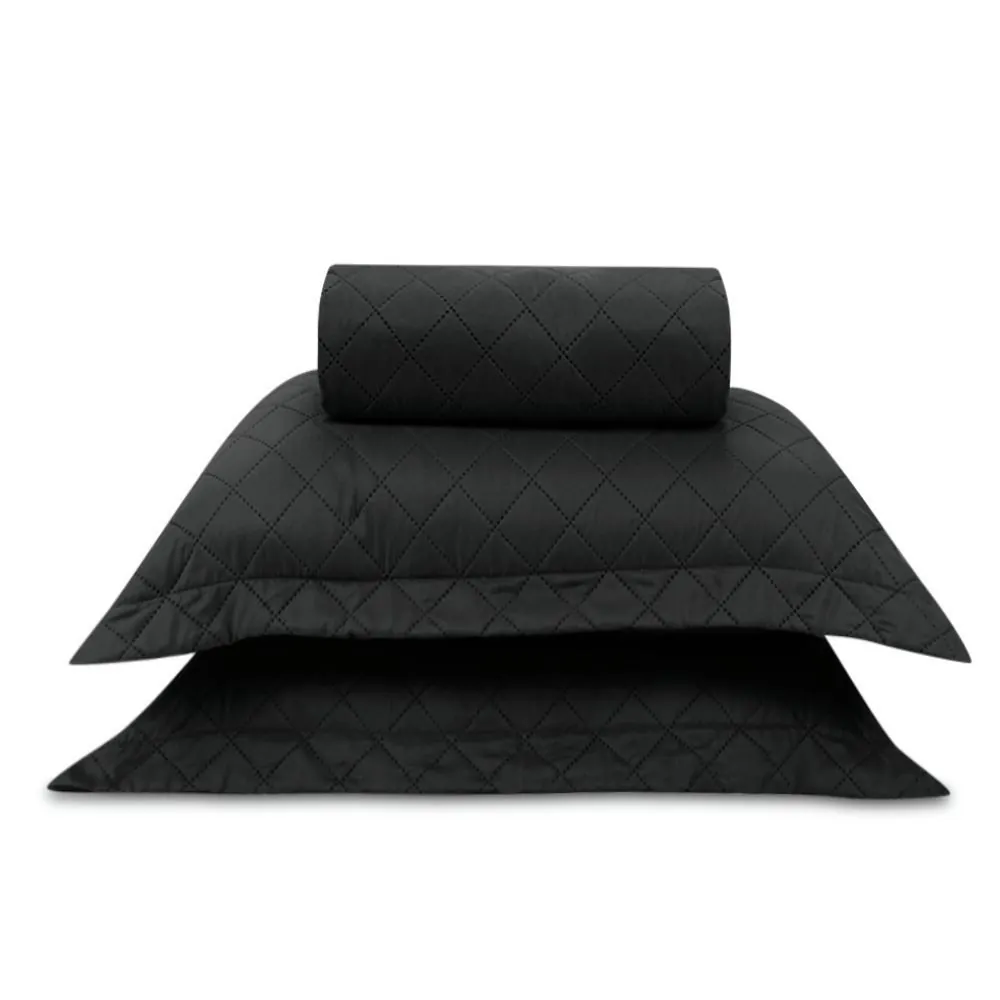 Kit Colcha King 3 Peças Versalhes/Napoli - Preto
