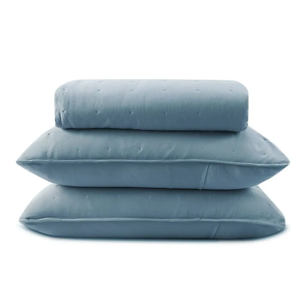 Kit Colcha King Elegance 3 pçs - Azul
