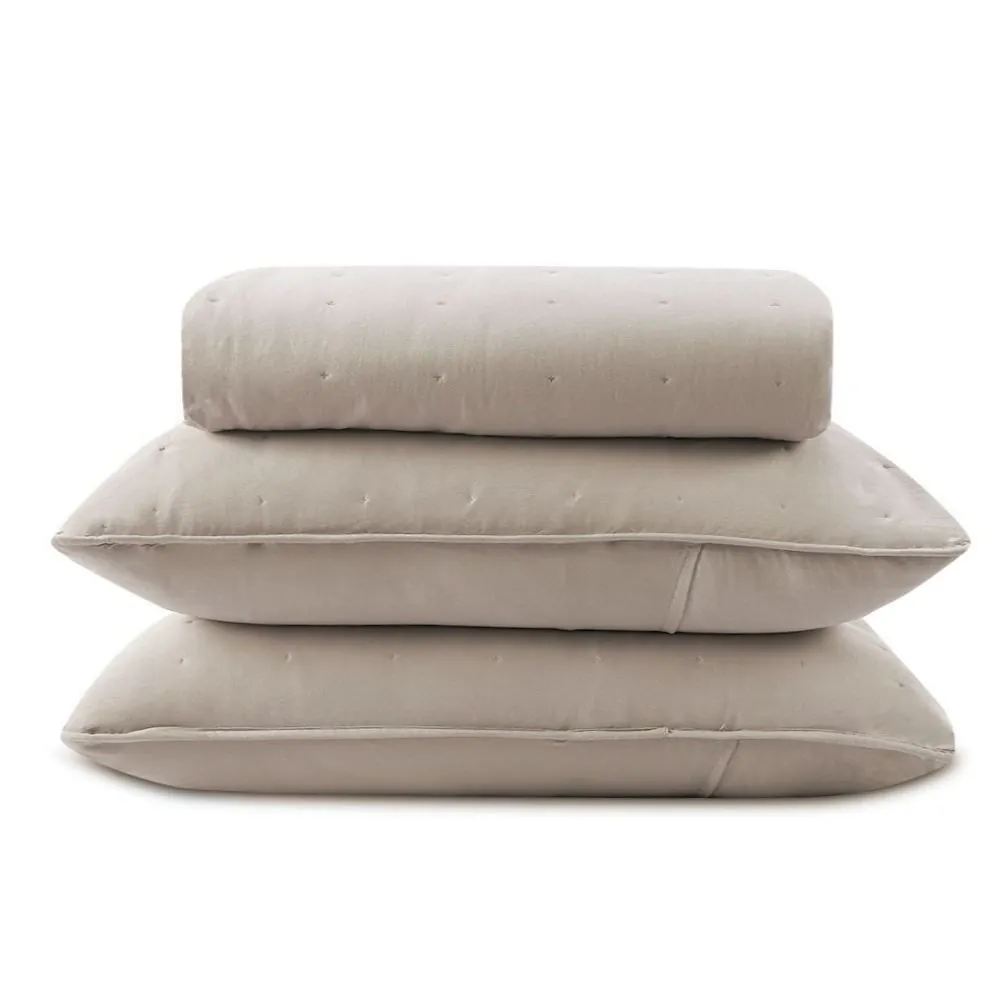 Kit Colcha King Elegance 3 pçs - Cru