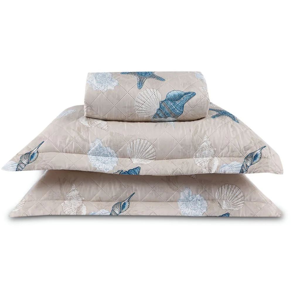 Kit Colcha King Estampada Versalhes/Napoli 3 Peças - Oceano