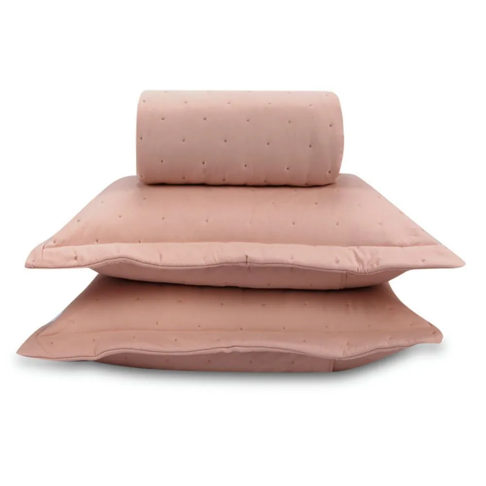 Kit Colcha King Requinte 3 Peças - Rosa Tule