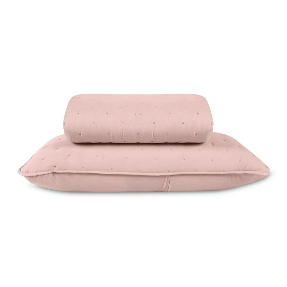 Kit Colcha Solteiro 2 Peças Lisa Elegance - Rosa