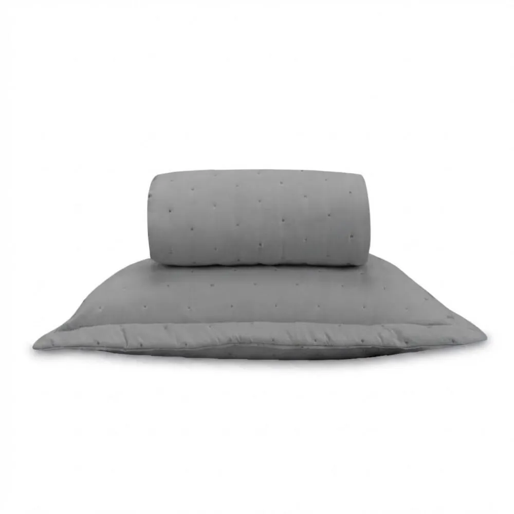 Kit Colcha Solteiro Requinte 3 Peças - Cinza