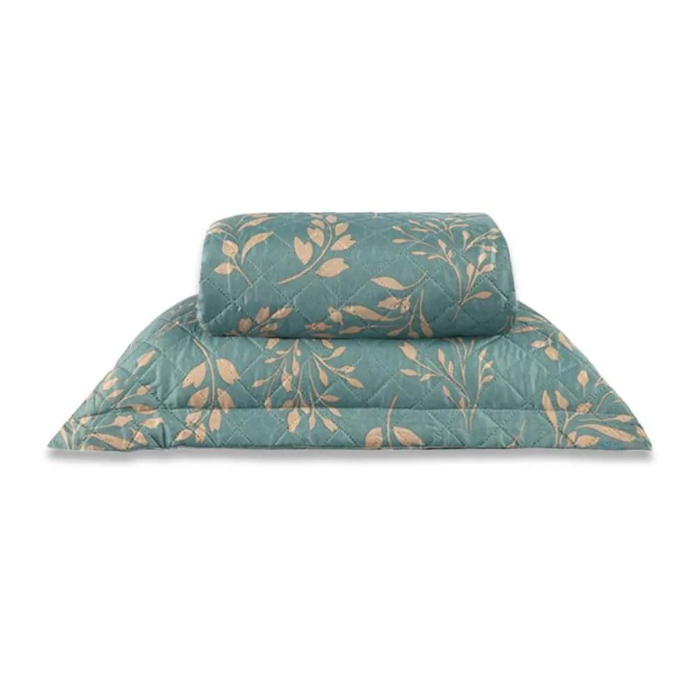 Kit Colcha Solteiro Versalhes/Napoli Estampada 2 pçs - Folhagens Verde