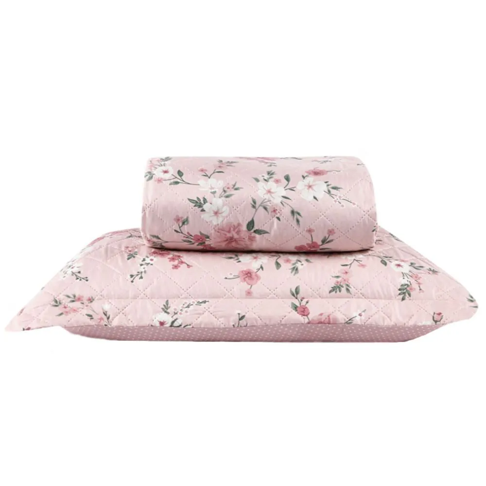 Kit Colcha Solteiro Versalhes/Napoli Estampada 2 pçs - Rose