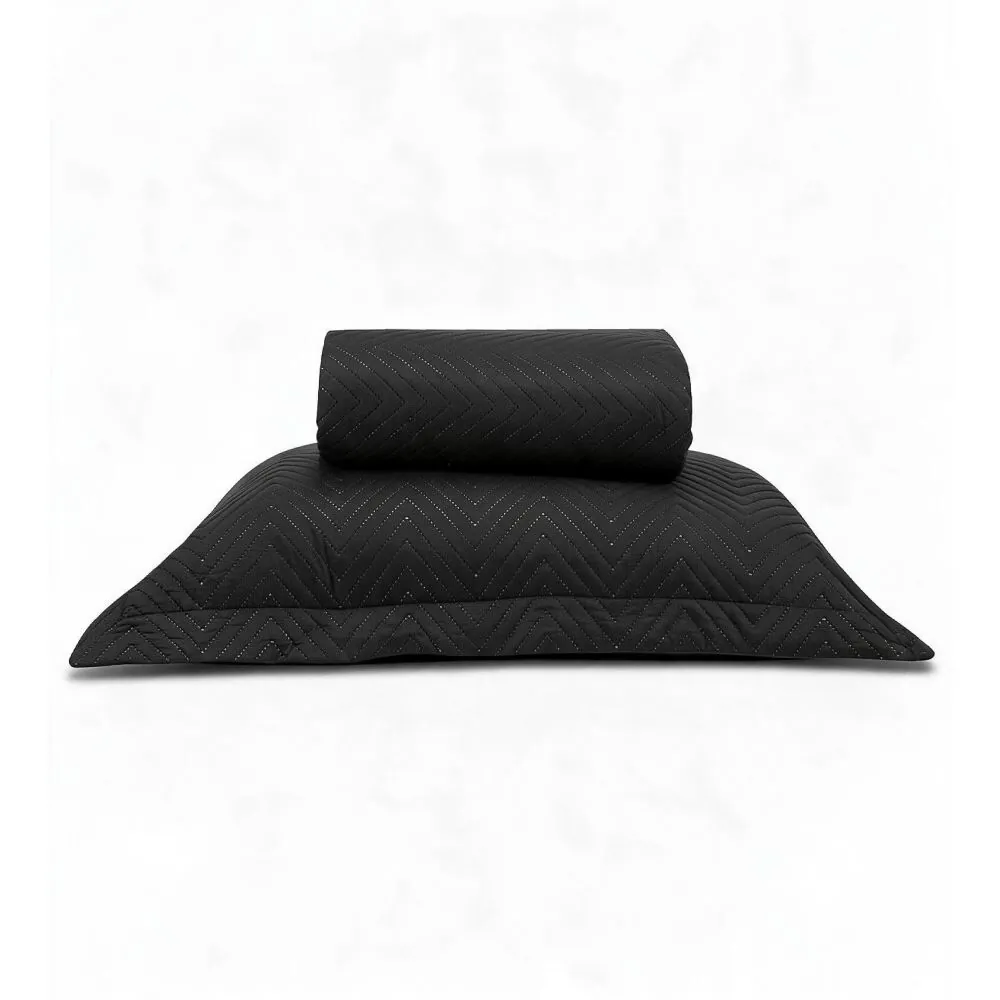 Kit Colcha Solteiro Versalhes/Napoli Lisa 2 pçs - Preto