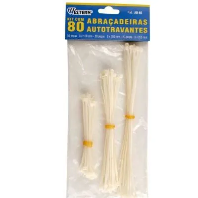 Kit de Abraçadeiras Autotravantes com 80UN Western AB-80 - Diversos