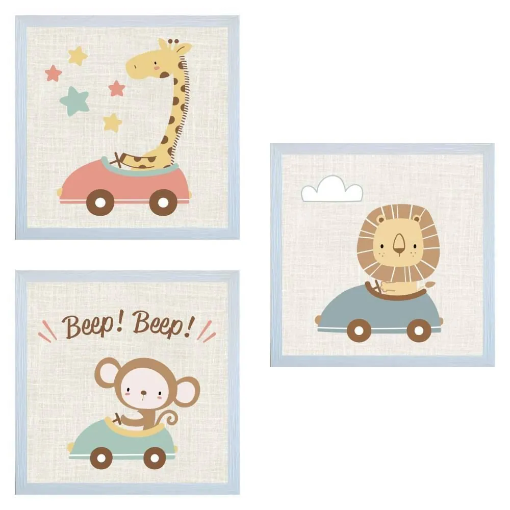 Kit de Quadros Decor Baby 3 Peças - Beep Beep 2